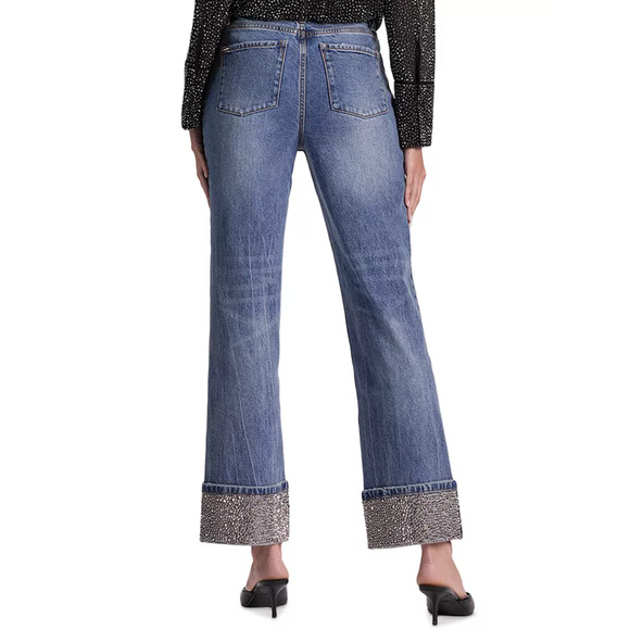 Alice + Olivia Weezy Embellished-Cuff Jeans 27 - Picture 3 of 11